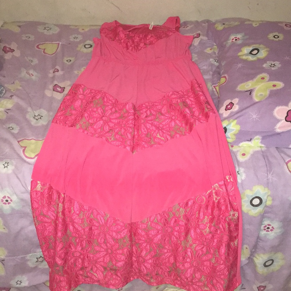 Long pink dress